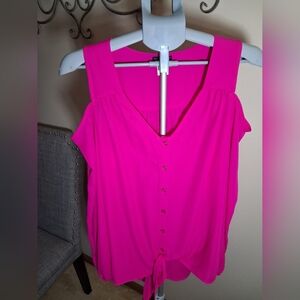 Venus Cold Shoulder Hot Pink Top